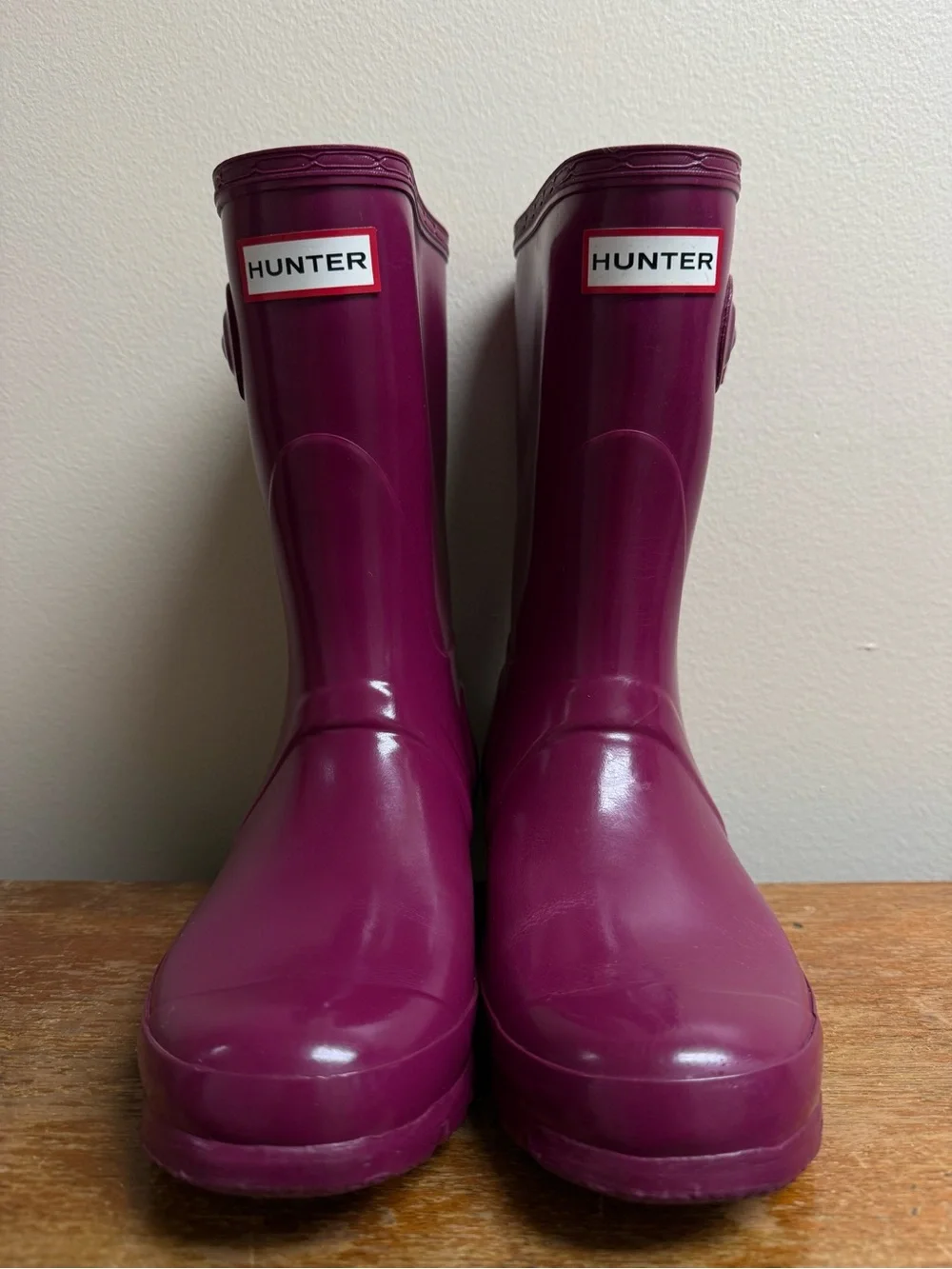 Hunter Original Gloss Short Rain Boots Purple Plum Waterproof Women’s US 6 EU 5